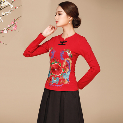 红色刺绣上衣 中国风与云南民族风的完美融合